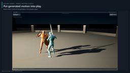 Generated sword and shield animations playing in the combat example