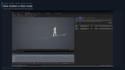 Authored trajectory waypoints, facing direction and generated walking route