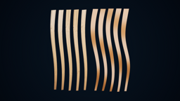 Native comparison of connected ribbon geometry and converted strands, with source gaps and shape limits visible