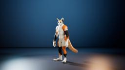 MetaCat's complete furred body, legs, feet and tail in Unreal Engine