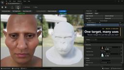 A partial reference morph blended onto the source character