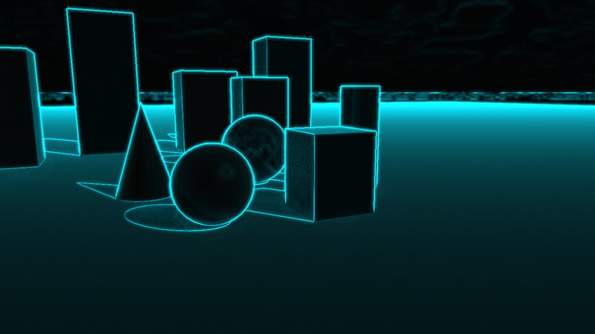 Neon Contours rendered in Unreal