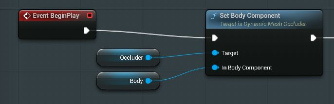 Set Body Component with Occluder connected to Target