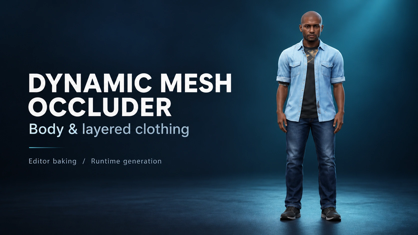 Dynamic Mesh Occluder — body and layered clothing, editor baking and runtime generation