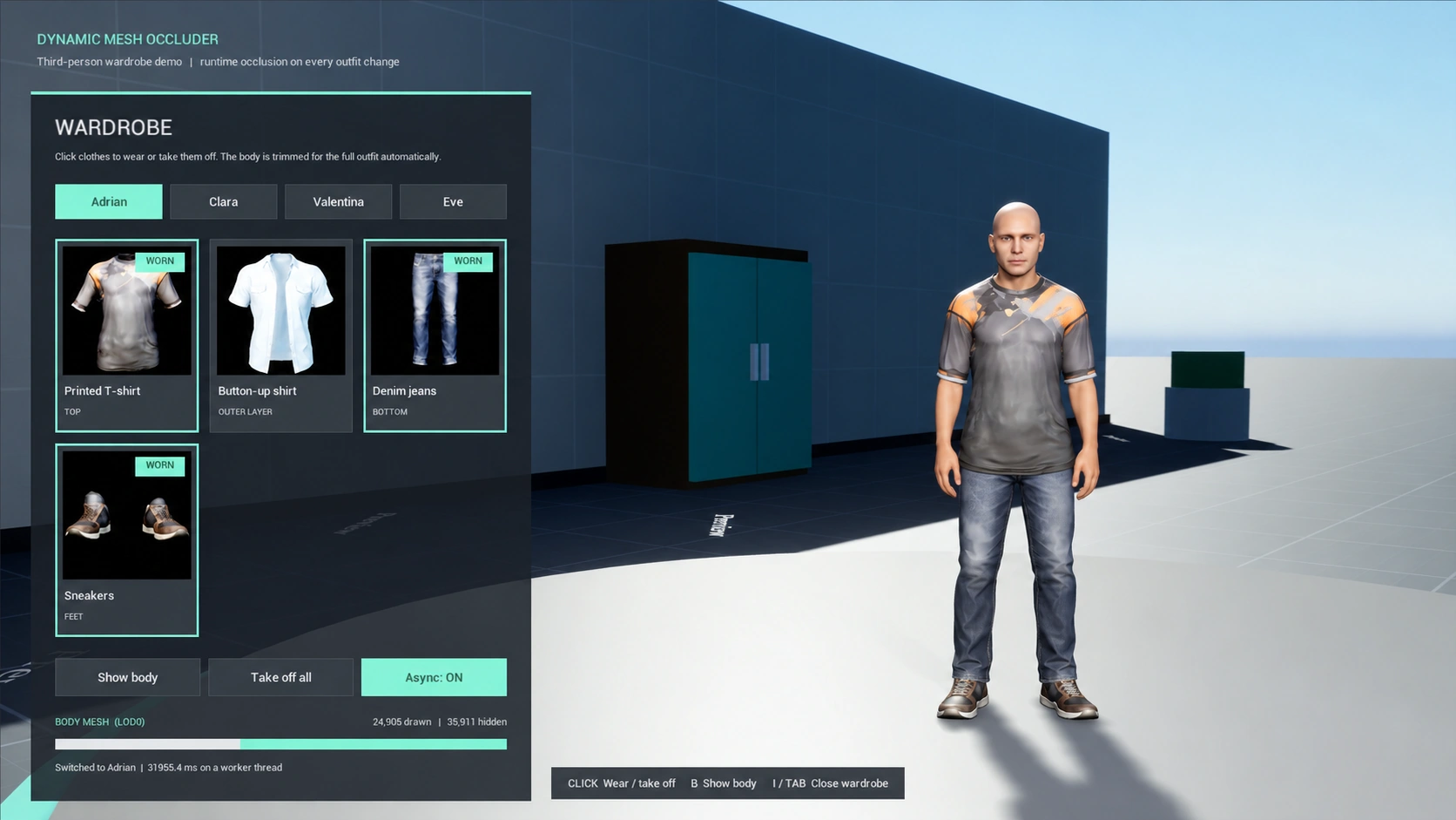 Playable Third-Person Wardrobe