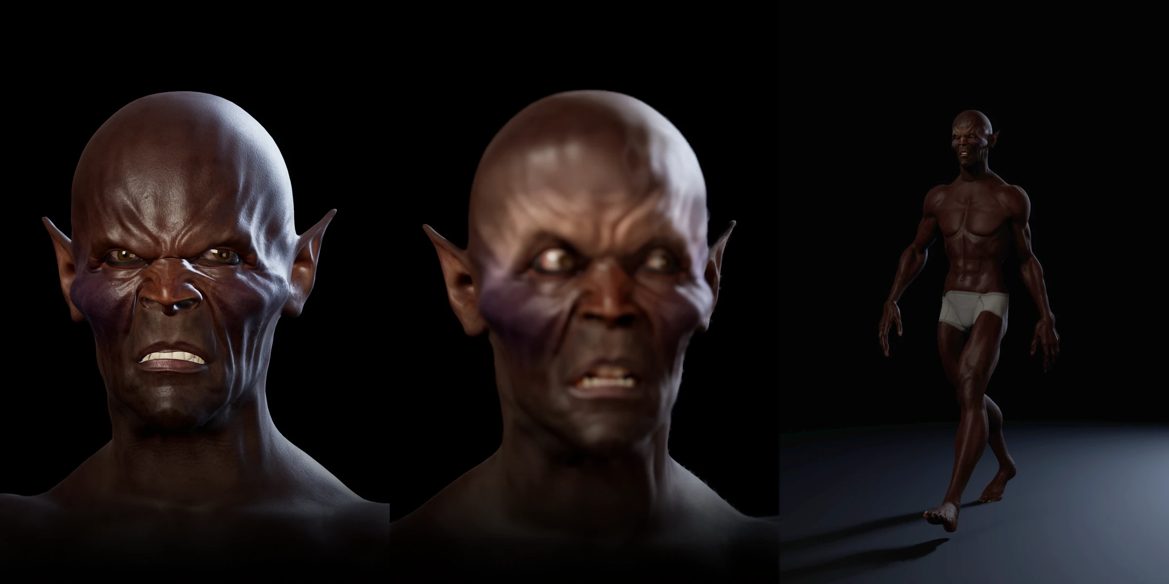Banshee · Male I: portrait, alternate expression and full-body pose