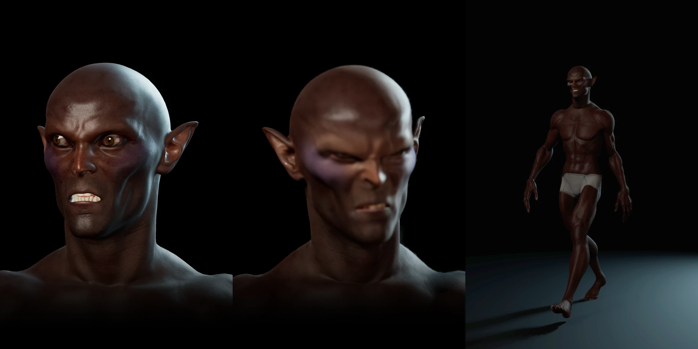 Banshee · Male II: portrait, alternate expression and full-body pose