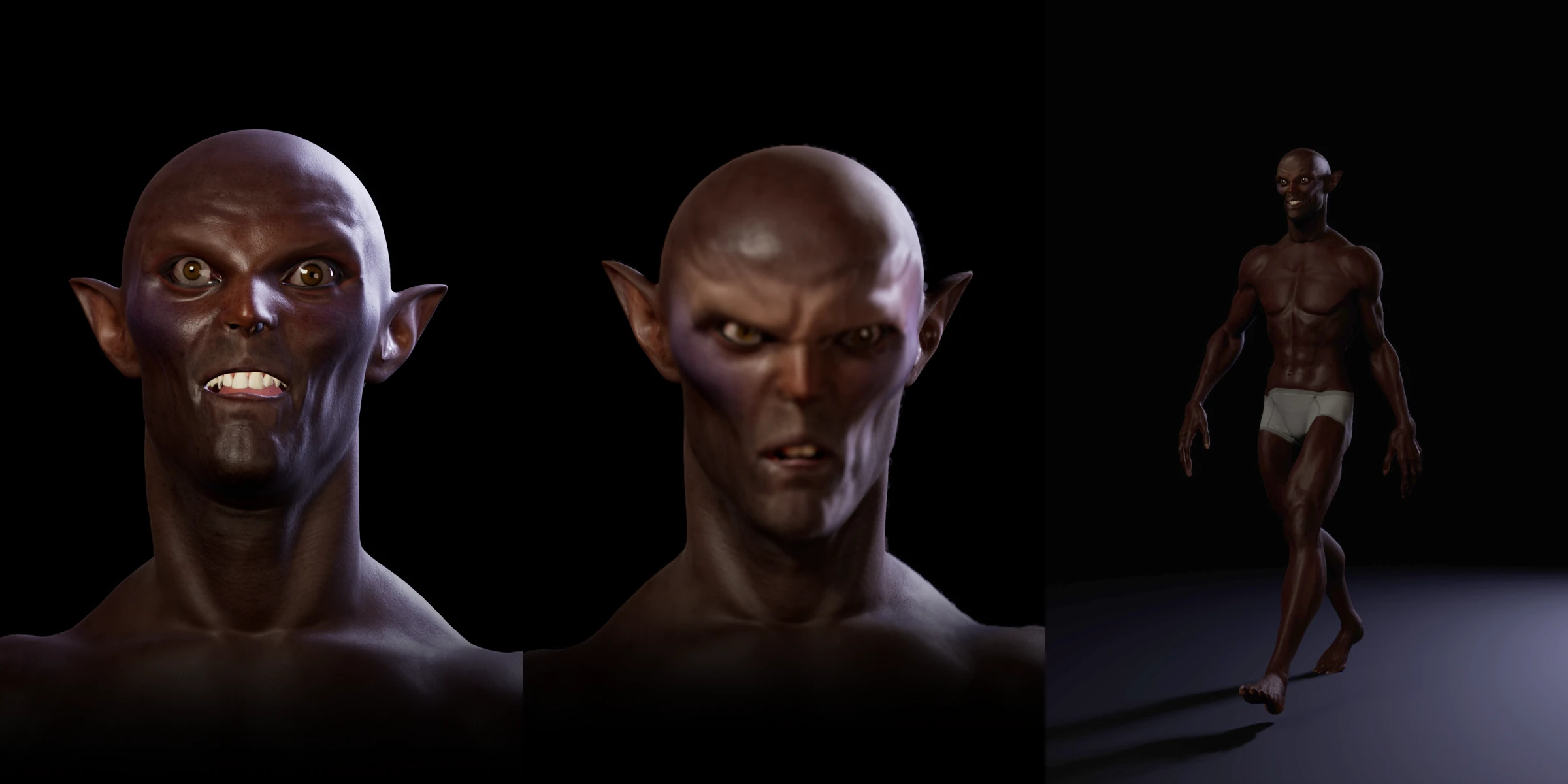 Banshee · Male III: portrait, alternate expression and full-body pose