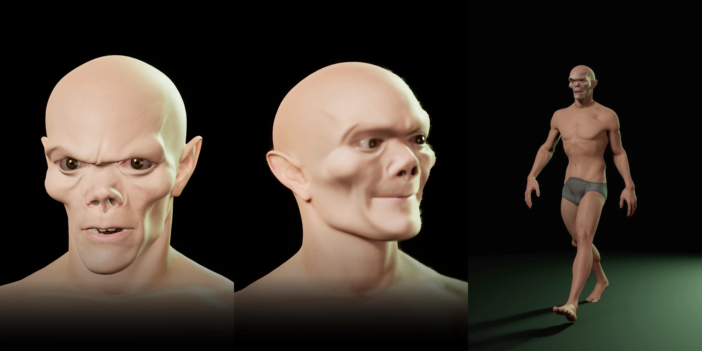 Ghoul: portrait, alternate expression and full-body pose
