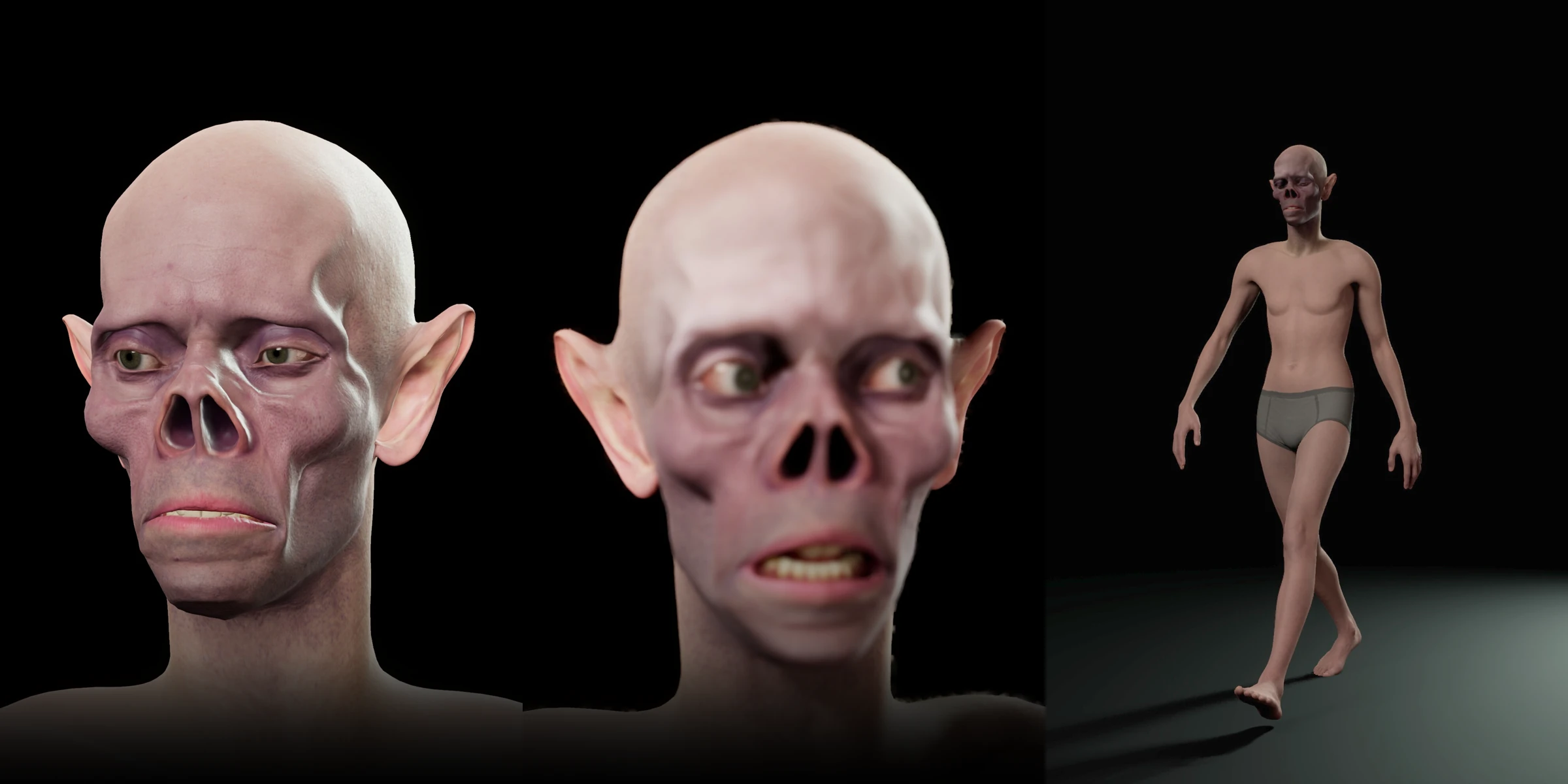 Undead I: portrait, alternate expression and full-body pose