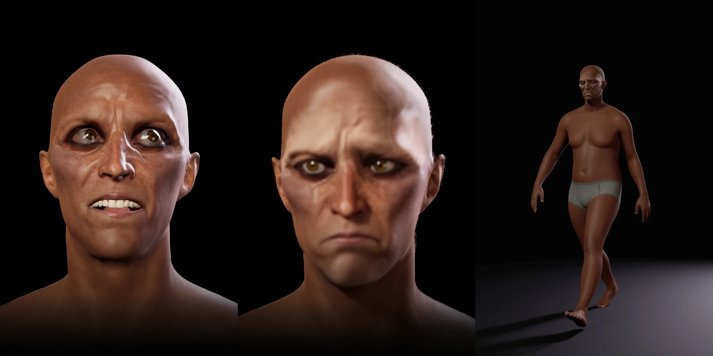 Undead III: portrait, alternate expression and full-body pose