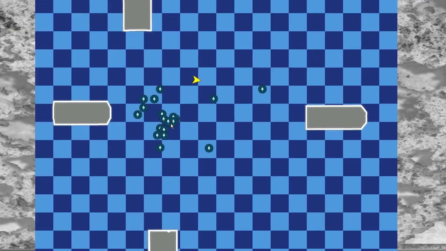 Interactive map view with POI markers and a waypoint pointer