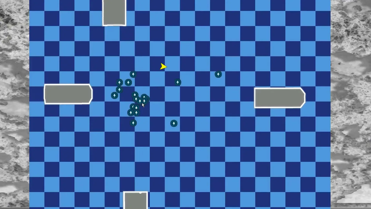 Interactive map view with POI markers and a waypoint pointer