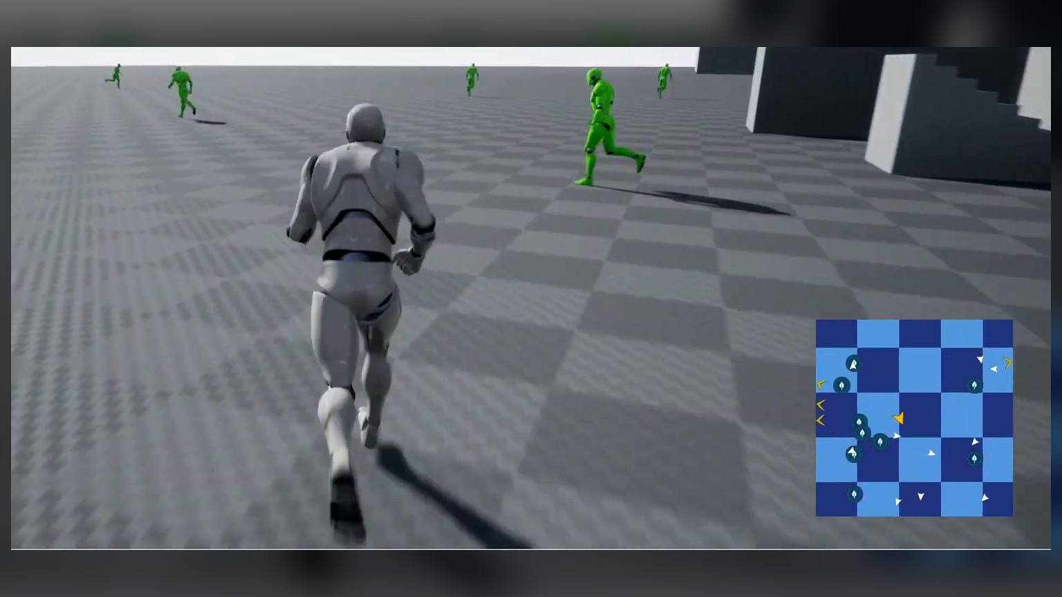 Runtime minimap showing player and POI markers during gameplay