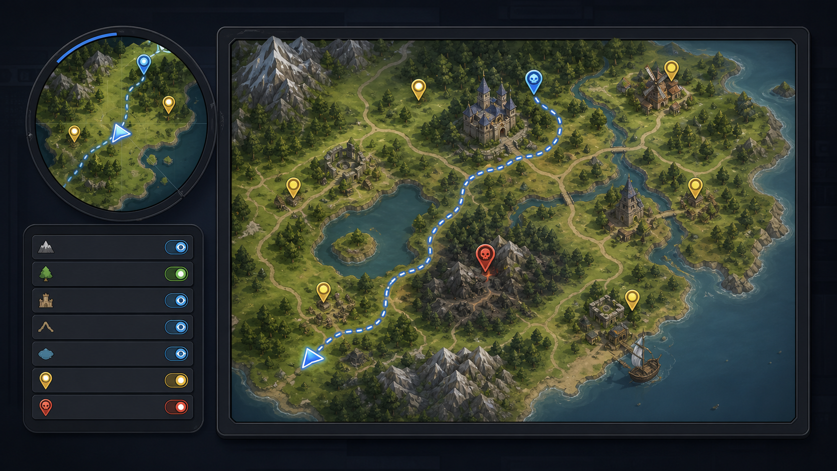 Minimap, Map and Navigation System